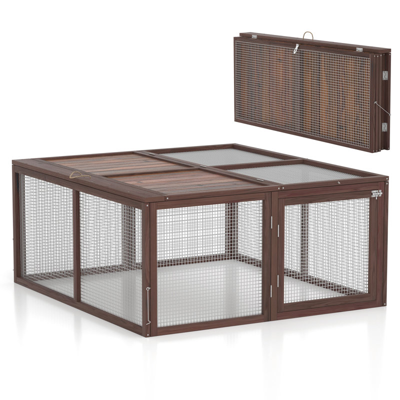 Cage à poules portative , Brun