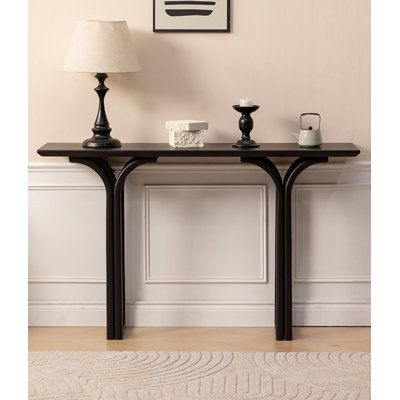 39.37" Brown Rectangular Solid Wood Console Table