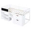 Lit mezzanine simple simple avec bureau roulant, tablette et tiroirs - Blanc, design attrayant en bois massif blanc pour un intérieur de chambre à coucher moderne-1901790342
