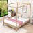 Wood Four Poster Platform Bed-1377929590-1377929585