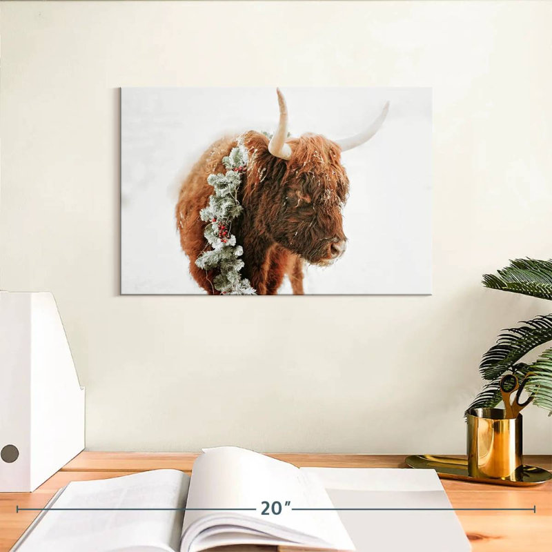 Brampt Christmas Cow, 8" H x 12" W