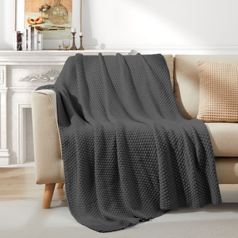  Knitted Throw Blanket, 50" W x 60" L