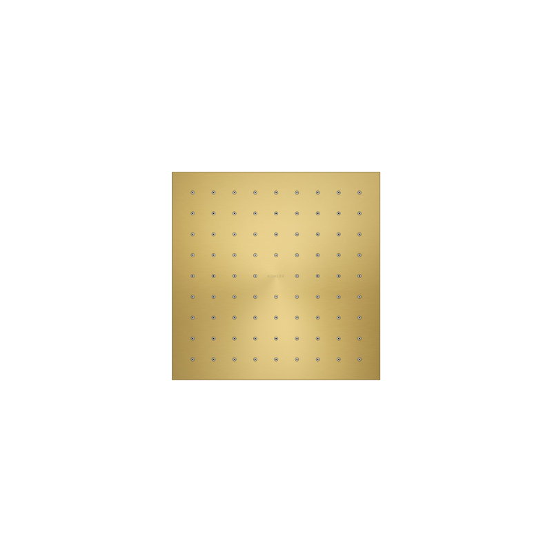 Contemporary Rain Shower Head, Vibrant Brushed Moderne Brass, 1.75 GPM, Square