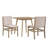 Alagie Mid-Century Modern 3-Piece Dining Table Set With Upholstered Chairs & Rubberwood Legs-126534113-126534114