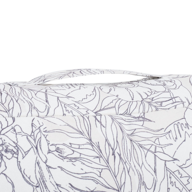 White Floral Euro Square Decorative Pillow