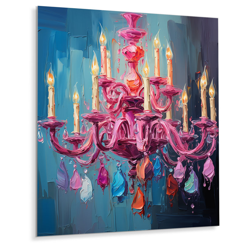 Lustre rose Pop Art Glamour - lustre en métal, H 20 po x l 12 po x P 1 po