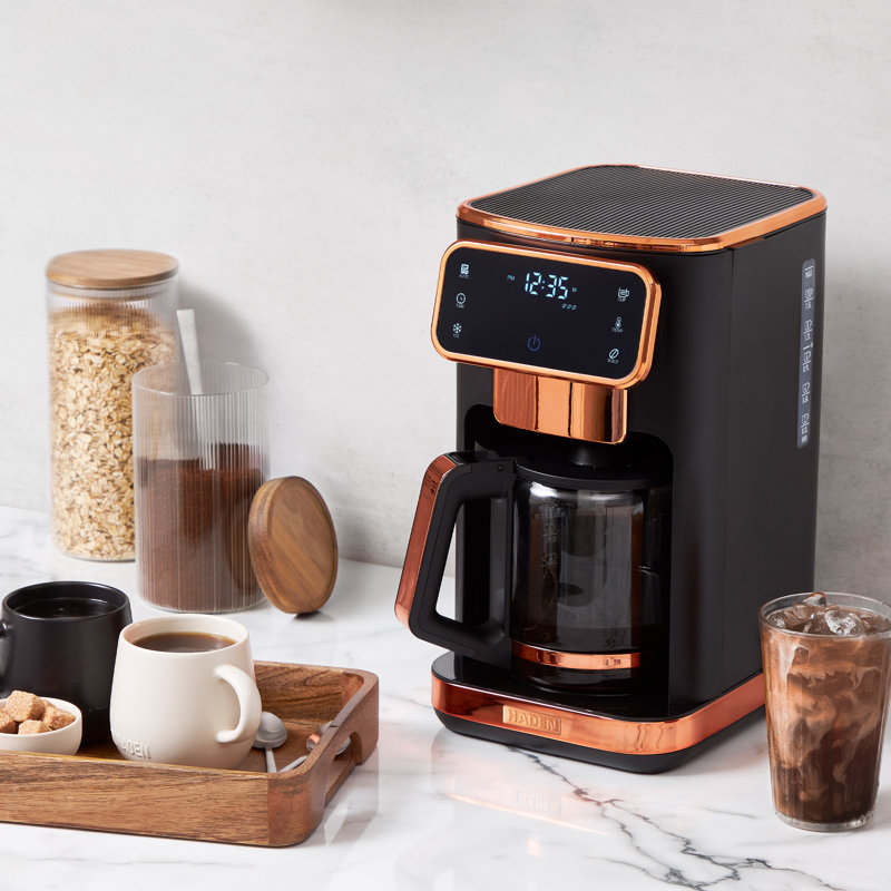 Cafetière numérique chaude et glacée HADEN, Noir / Cuivre