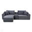 Canapé modulaire modulaire avec assise profonde, tissu en velours côtelé, porte-gobelets, ports USB, boîte de rangement et repose-pieds mobile pour le salon, aucun assemblage requis-1692742151