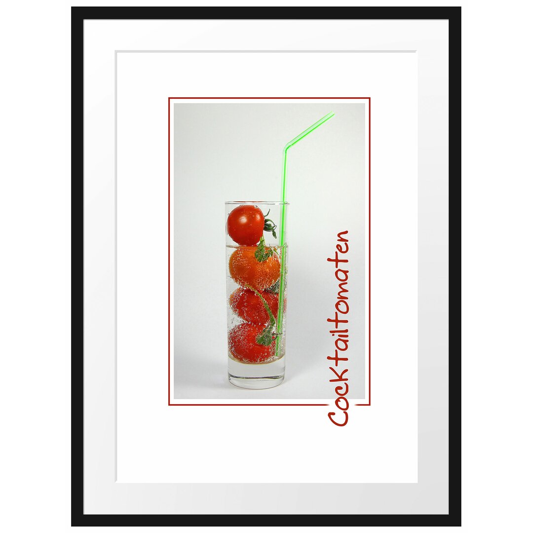 Gerahmtes Poster Cocktailtomaten im Glas