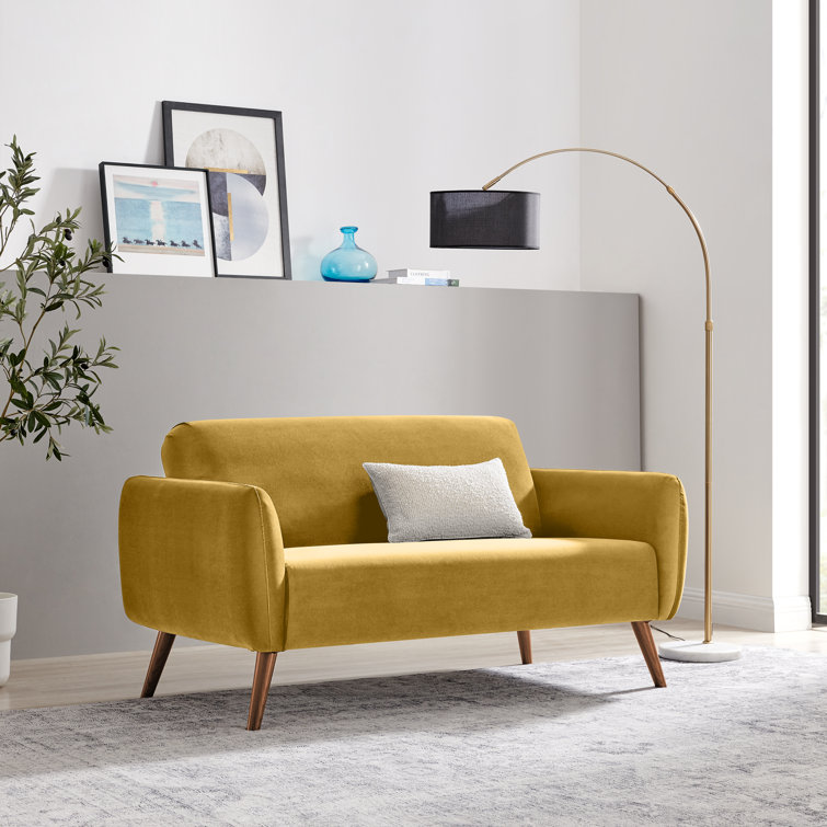 Tolly Seater Sofa Modern Deco Design - Soft Touch Luxury Velvet Retro Accent Chair In a Box