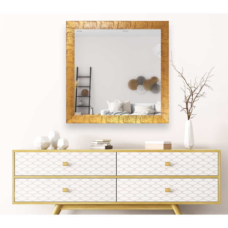 Miroir mural Swithun, H 23,5 po x l 23,5 po, Bronze