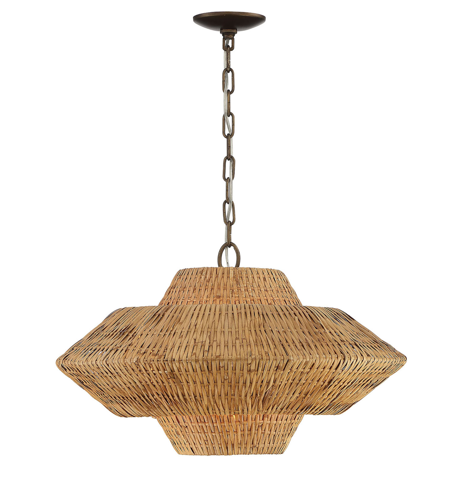 Melbourne Single Light Rattan Iron Dimmable Pendant