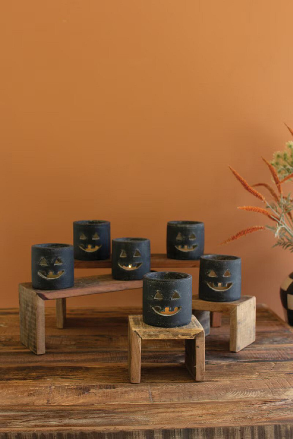 Esmeray Clay Tealight Candle Holder, 4" H x 4" W x 4" D