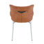 Ensemble de 4 chaises de salle à manger de style Mid-Century avec dossier capitonné et pieds galvanisés-129865773