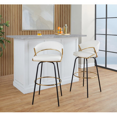 Ensemble de 2 tabourets de bar à hauteur fixe 30 po Jie