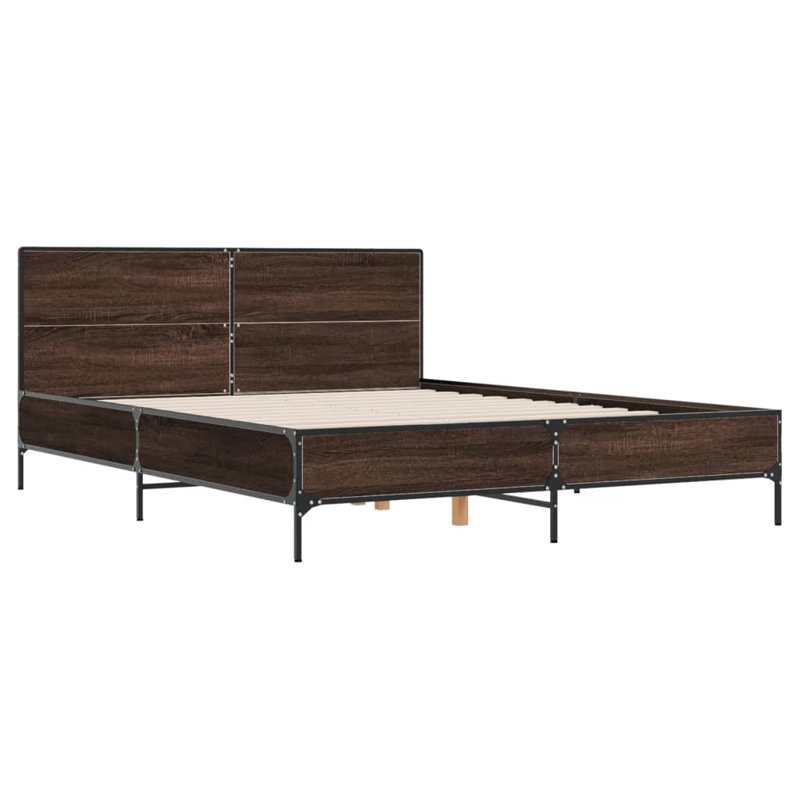 Adamek Bed, Brown Oak, Kingsize (5')