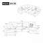 Canapé-lit modulaire en forme de U de 109 po avec deux ports USB, une méridienne de rangement et quatre coussins de dossier pour le salon, gris