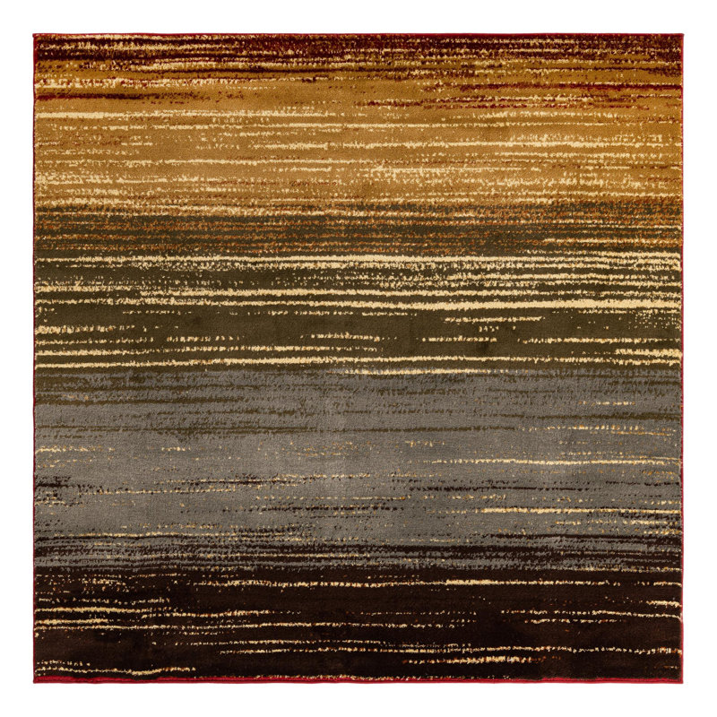 Ivetta Performance Abstract Indoor Rug, Square 6'