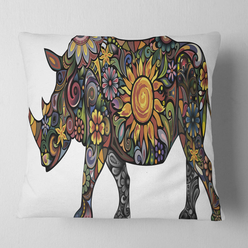Oreiller Joyeux Rhinocéros Animal