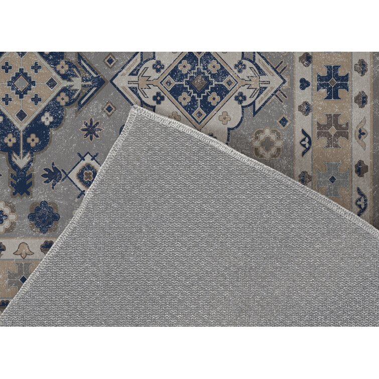 Persian Bath Rug Kavka Designs Size: 48 W x 72 L, Color: Blue