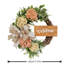 Couronne d'hortensia printanière de 17,7 pouces avec signe «Welcome» et décoration de nœud, convient à la porte d'entrée, au mur, au foyer, à la table de salle à manger, aux fêtes de mariage et à une utilisation intérieure / extérieure