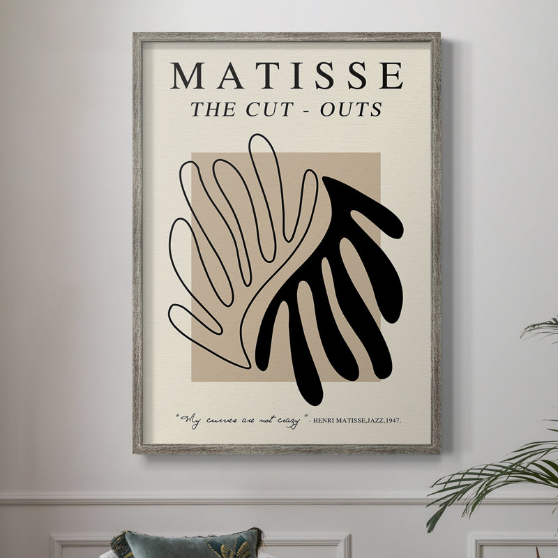 Matisse XCIX, reproduction d'art encadrée - bois massif, H 11 po x l 9 po