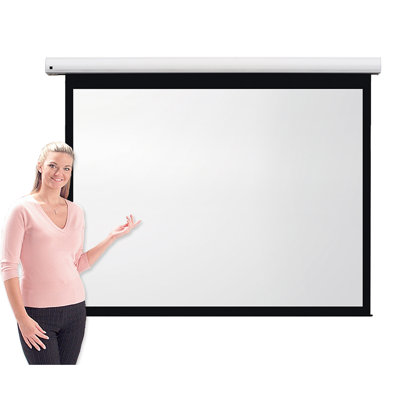Pro Channel Fix White Electric Projection Screen