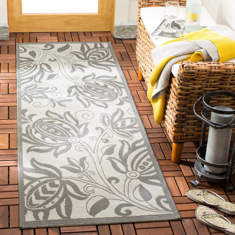 Tapis d'intérieur / extérieur à fleurs Herefordshire Performance, Tapis de couloir 2 pi 3 po x 6 pi 7 po