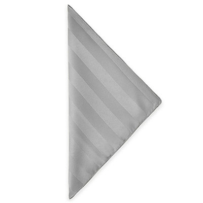 Ultimate Textile -10 Dozen- Satin-Stripe 17 X 17-Inch Cloth Napkins, Silver Grey