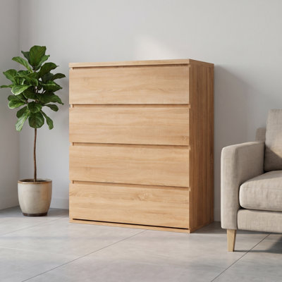 DIY Farmhouse 4-Drawer Dresser Storage Cabinet, Modern Chest Of Drawers For Bedroom, Living Room, Office Organizer