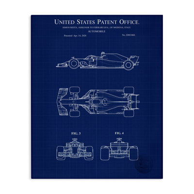 "Race Car Blueprint", art mural par Karl Hronek