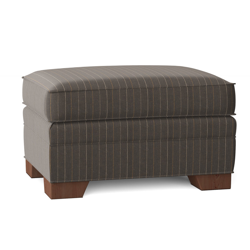 Adrena Upholstered Ottoman, Cleo 41 Gray Stripe