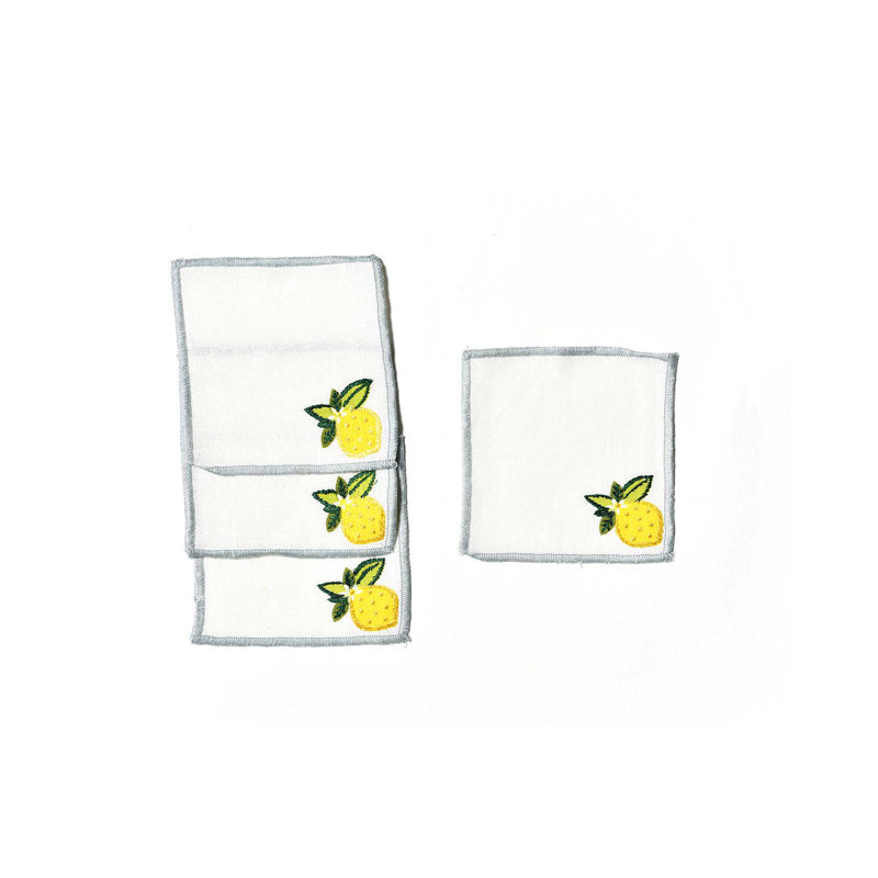 Lemon Citrus Cocktail Napkins Set Of 4