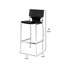Tabouret de bar 29 po Quetcy, coussiné, similicuir gris, métal chromé-575521244
