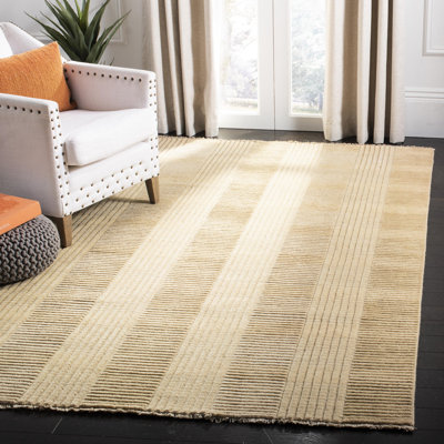 Tibetan Hand Loomed Wool Striped Rug