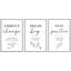 «Embrace change Dream Big Stay positive Minimal Botanical Inspirational Citation», reproduction d'art sur toile encadrée sur toile, 3 pièces-130550192-130550193
