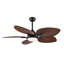 Ventilateur de plafond 52 "à feuilles de palmier tropical avec lumière, application et télécommande, moteur à courant continu réversible à 6 vitesses, DEL à intensité variable 3CCT, compatible intérieur / extérieur