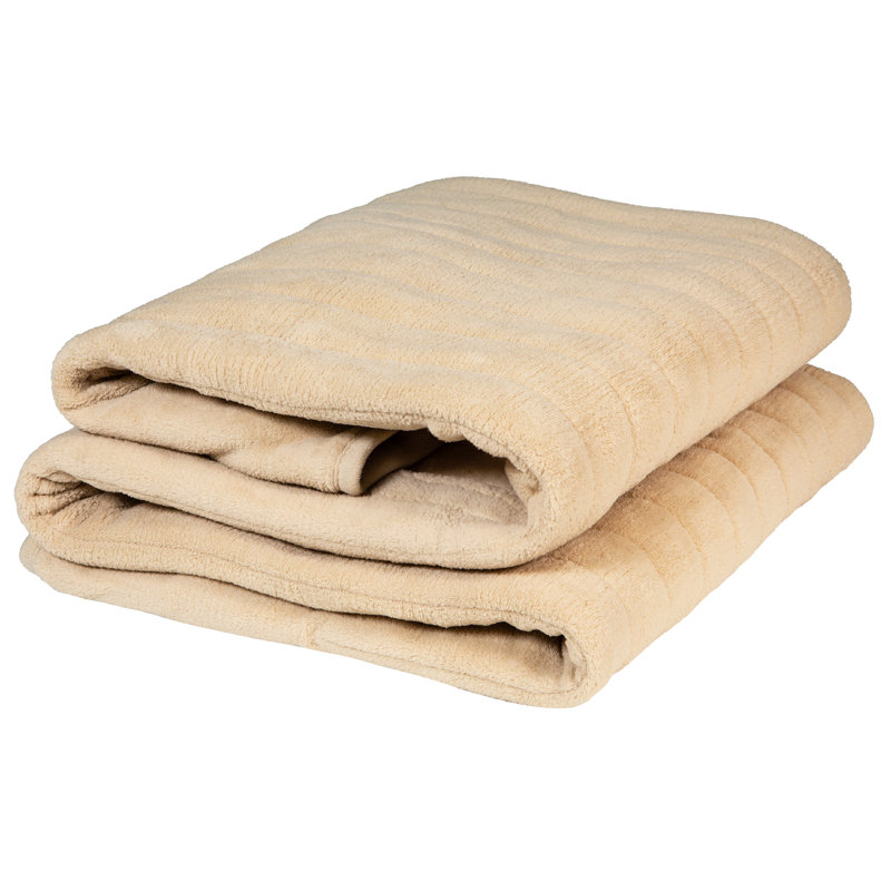 Russell Hobbs Rhht1004bg Heated Throw W/microfleece In Beige