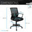 Chaise de bureau ergonomique en filet avec hauteur et inclinaison réglables, chaise de bureau économique avec support lombaire