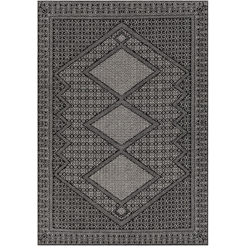 Tapis gris / noir Dancy Southwestern, Rectangle 9 pi 2 po x 12 pi