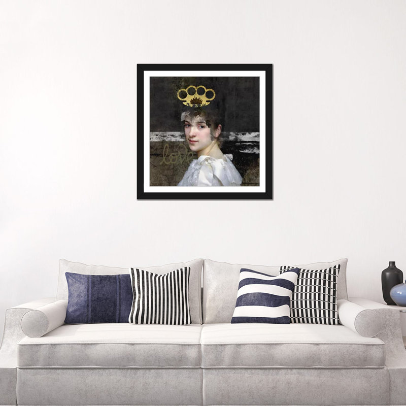 « femme », photographie sur toile, H 16 po x l 16 po x P 1 po, Papier d'art encadré noir, Blanc