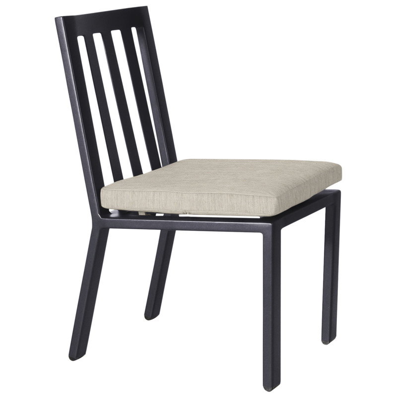 Aris Outdoor Dining Side Chair, Harris Stone, Graphite