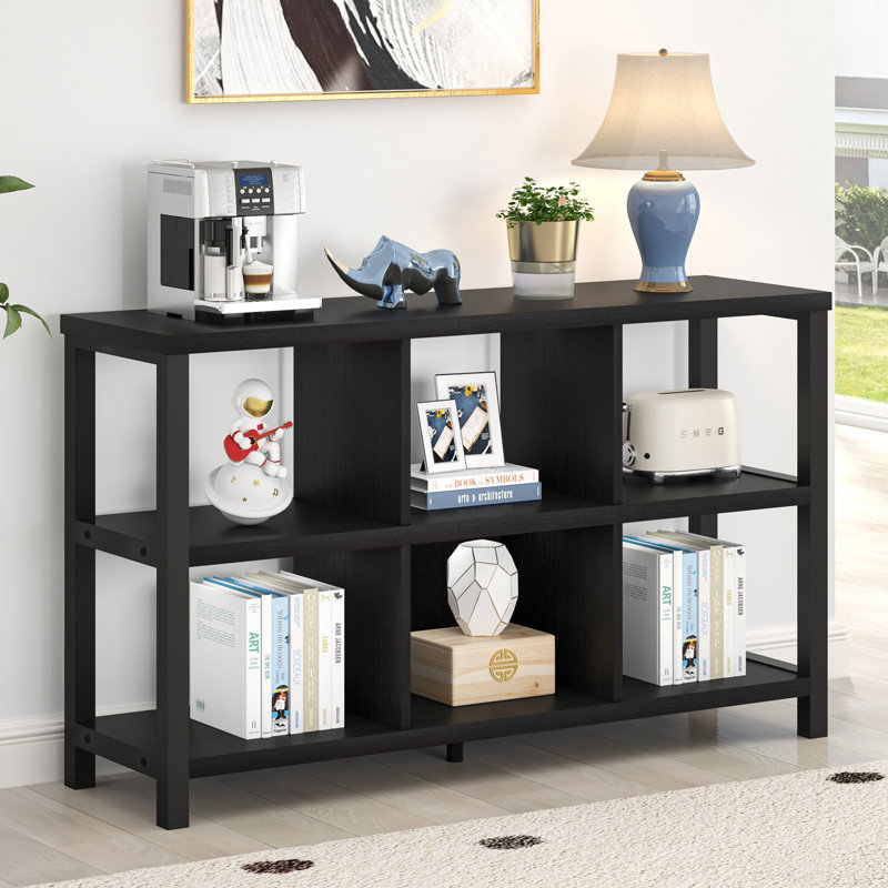 Bibliothèque de rangement 6 cubes Hulstein, chêne noir, 47 pouces, Black
