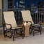 Fauteuils berçants et coulissants de patio confortables, construction en maille métallique, style moderne, idéal pour une utilisation extérieure