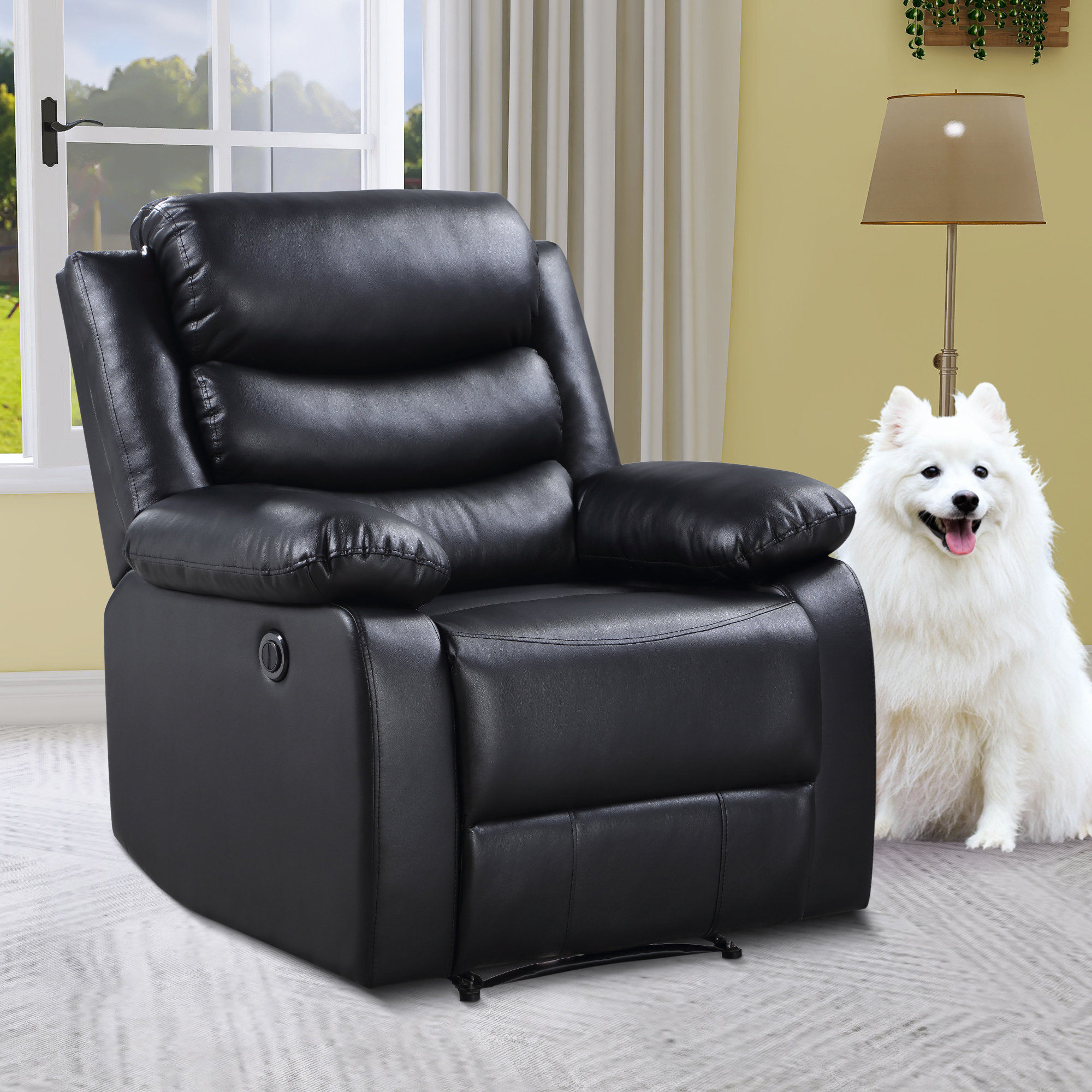 Faux deals leather glider