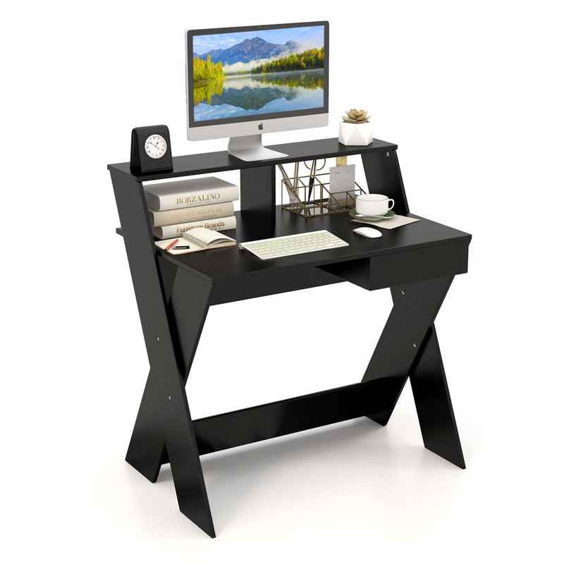 86Cm W Rectangular Computer Desk, Black