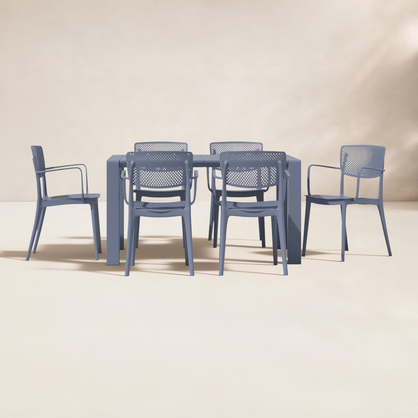 Farrah 39" Patio Dining Set, Dark Gray