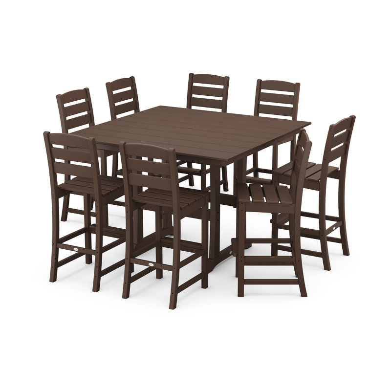 Lakeside 9-Piece Bar Side Chair Set, Mahogany