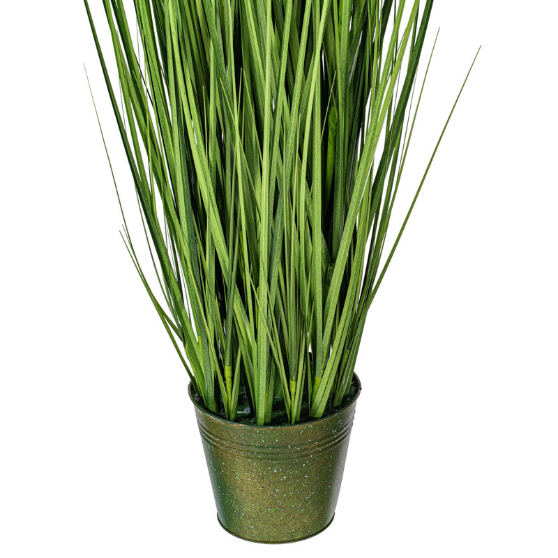 Artificial Potted Green Grass and Cattails, 60" H x 33" W x 33" D
