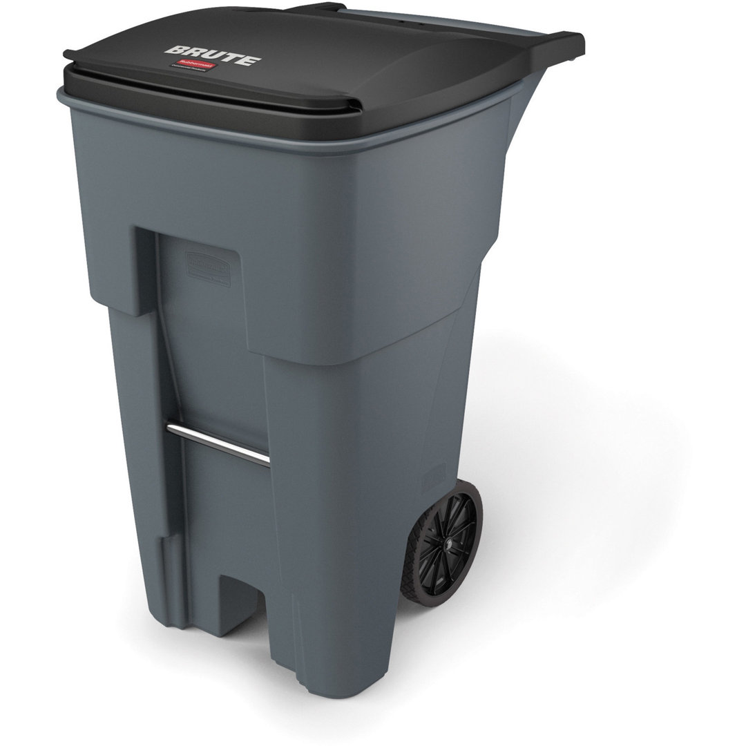 Big Wheel Roll Out Container 65 Gallon Curbside Trash & Recycling Bin Rubbermaid